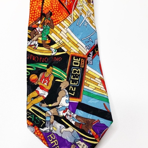 Nicole Miller Silk Tie Basketball 1992 vintage - Picture 6 of 7